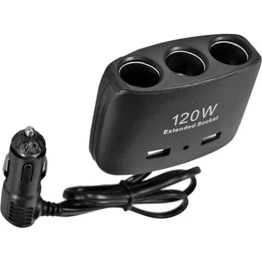 Gpr Enerji Soketi Çakmaklık Çoğaltıcı 3 Girişli Çift Usb'li 12V-24V