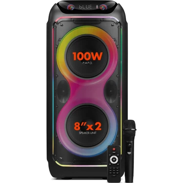 Powerway Cio 100W Hoparlör Gitar Saz Girişli Karaoke Parti Ses Sistemi 80 cm Dijital Ekran +Bass