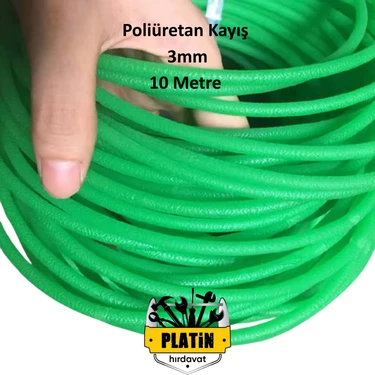 Yuvarlak Poliüretan Açik Uçlu Kayis 3mm Yeşil 10
