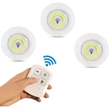 Marsilyan Kablosuz Uzaktan Kumandalı 3lü LED Lamba