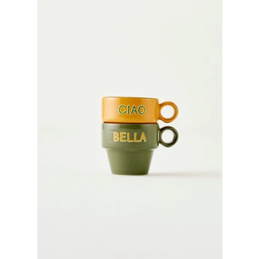 Bella Maison Line Espresso 2'li Set Hardal-Yeşil (105